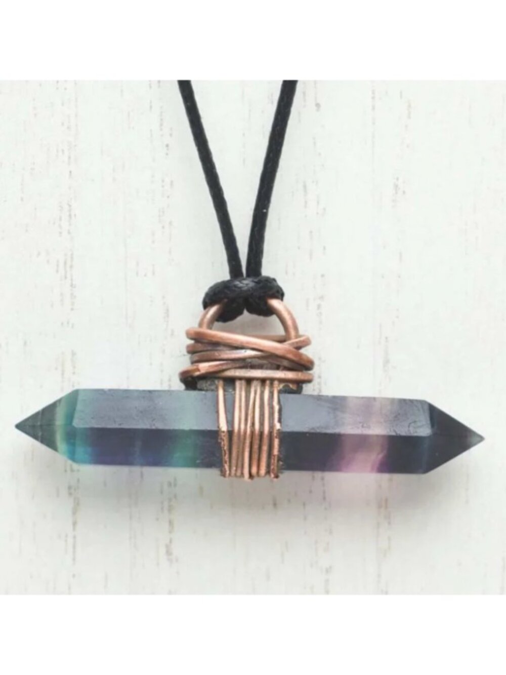 Fluorite Double Terminated Point Pendant - B